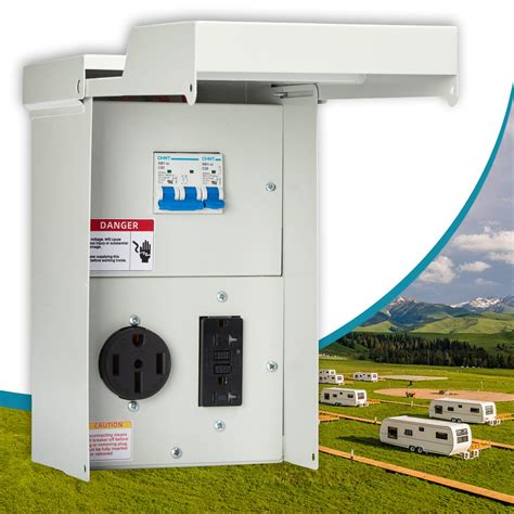 rv power distribution box and meter|rv temporary power box.